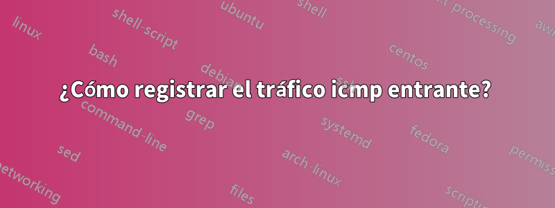 ¿Cómo registrar el tráfico icmp entrante?