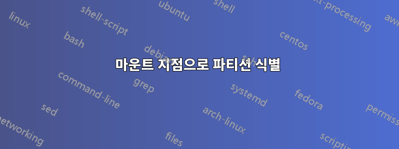 마운트 지점으로 파티션 식별