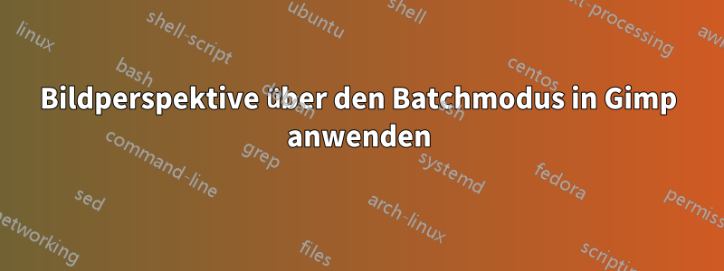 Bildperspektive über den Batchmodus in Gimp anwenden