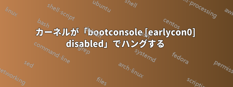 カーネルが「bootconsole [earlycon0] disabled」でハングする