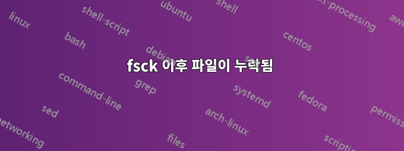 fsck 이후 파일이 누락됨