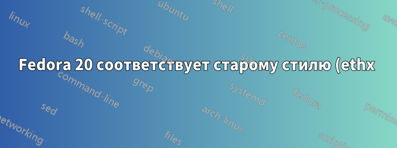 Fedora 20 соответствует старому стилю (ethx) имен интерфейсов