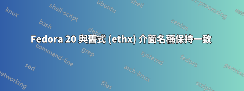 Fedora 20 與舊式 (ethx) 介面名稱保持一致