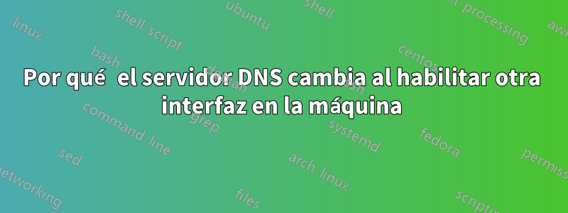 Por qué el servidor DNS cambia al habilitar otra interfaz en la máquina