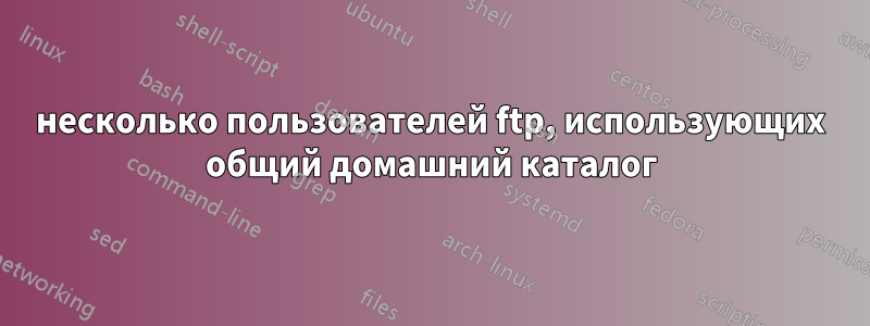 несколько пользователей ftp, использующих общий домашний каталог