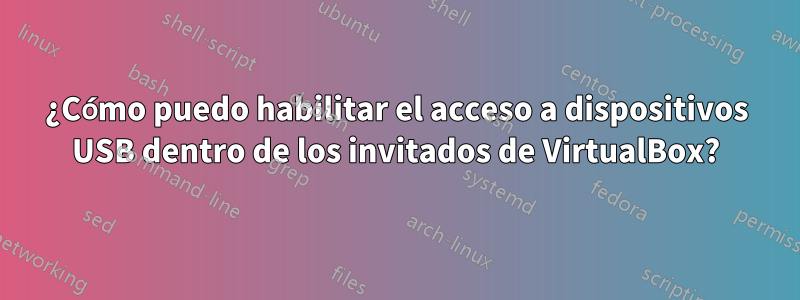 ¿Cómo puedo habilitar el acceso a dispositivos USB dentro de los invitados de VirtualBox?