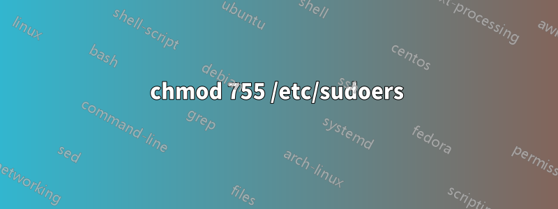 chmod 755 /etc/sudoers