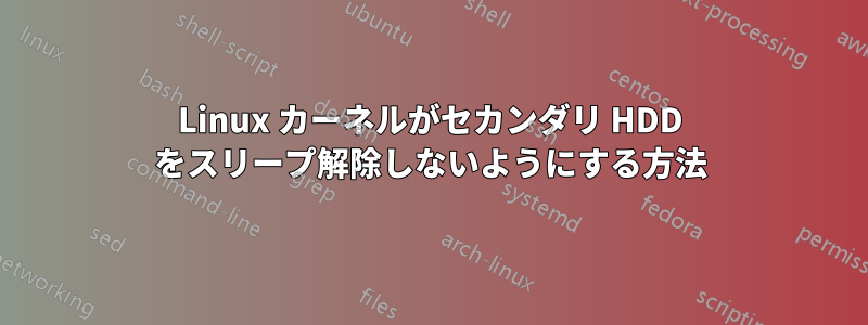 Linux カーネルがセカンダリ HDD をスリープ解除しないようにする方法