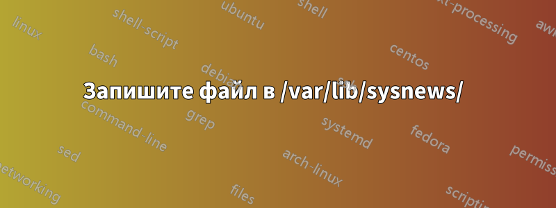 Запишите файл в /var/lib/sysnews/ 