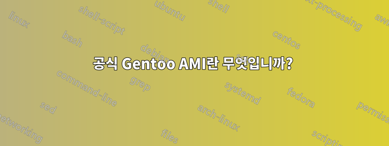 공식 Gentoo AMI란 무엇입니까?