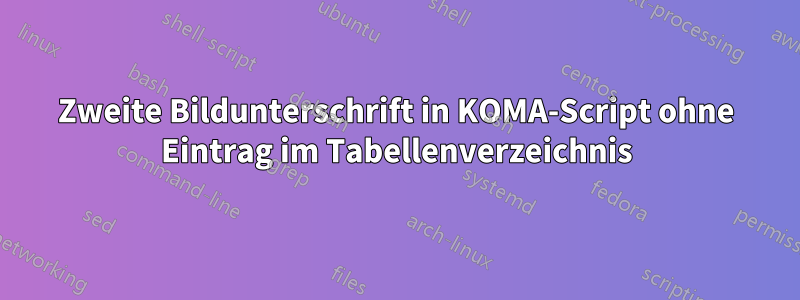Zweite Bildunterschrift in KOMA-Script ohne Eintrag im Tabellenverzeichnis