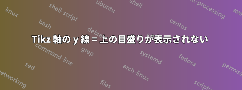 Tikz 軸の y 線 = 上の目盛りが表示されない
