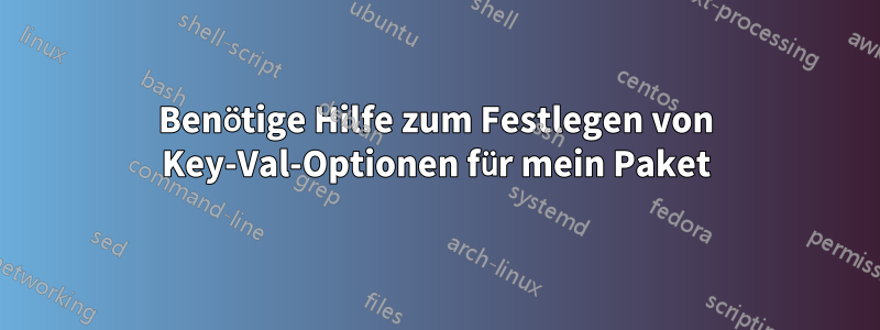 Benötige Hilfe zum Festlegen von Key-Val-Optionen für mein Paket