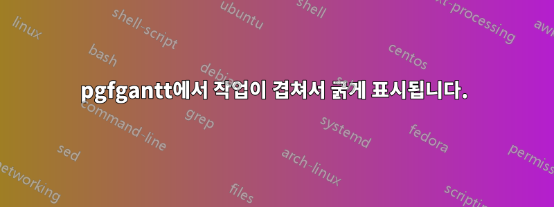 pgfgantt에서 작업이 겹쳐서 굵게 표시됩니다.
