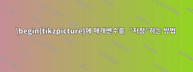 \begin{tikzpicture}에 매개변수를 "저장"하는 방법