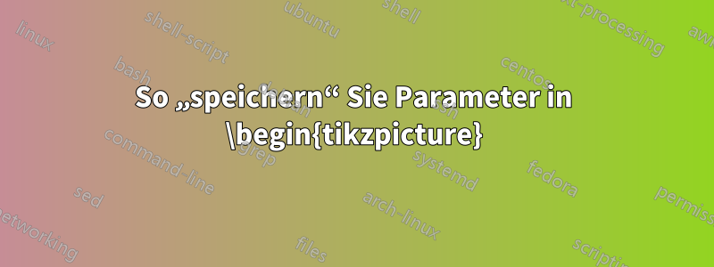 So „speichern“ Sie Parameter in \begin{tikzpicture}