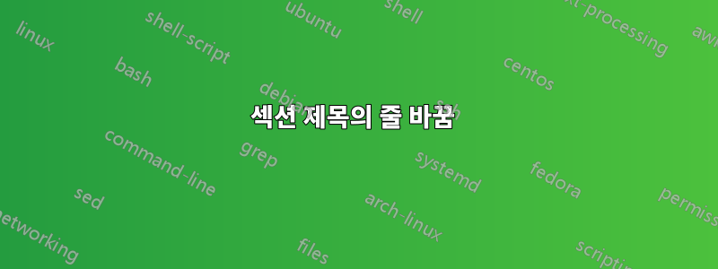 섹션 제목의 줄 바꿈 