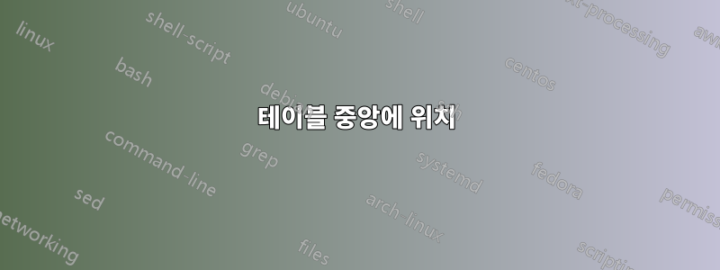 테이블 중앙에 위치