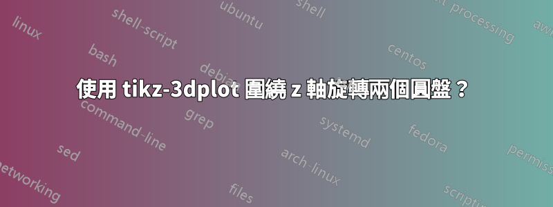 使用 tikz-3dplot 圍繞 z 軸旋轉兩個圓盤？