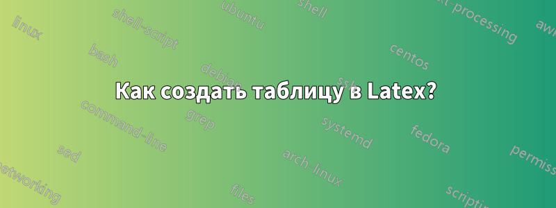 Как создать таблицу в Latex?