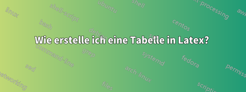 Wie erstelle ich eine Tabelle in Latex?