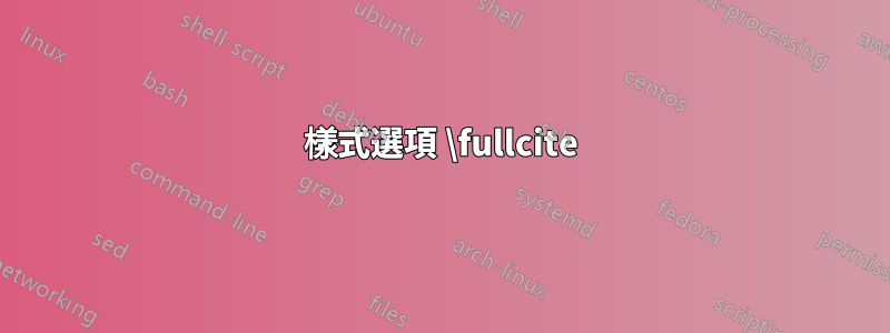 樣式選項 \fullcite