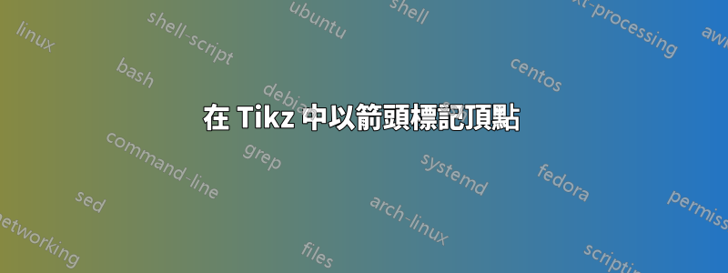 在 Tikz 中以箭頭標記頂點