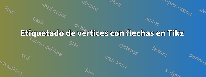 Etiquetado de vértices con flechas en Tikz