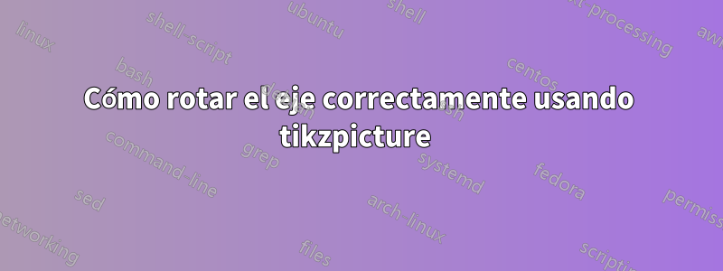 Cómo rotar el eje correctamente usando tikzpicture 