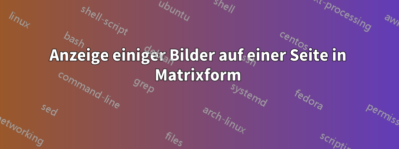 Anzeige einiger Bilder auf einer Seite in Matrixform