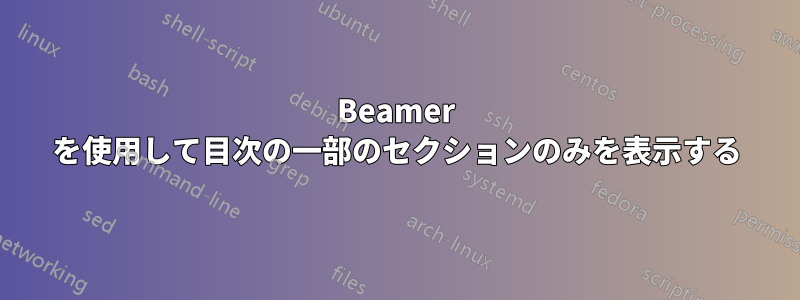 Beamer を使用して目次の一部のセクションのみを表示する