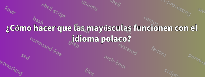 ¿Cómo hacer que las mayúsculas funcionen con el idioma polaco?