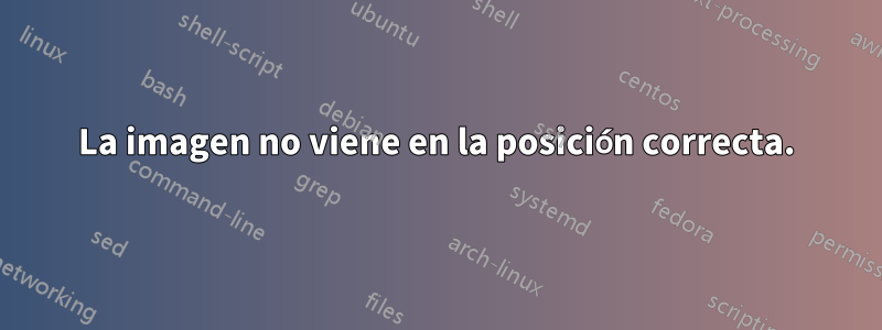 La imagen no viene en la posición correcta.