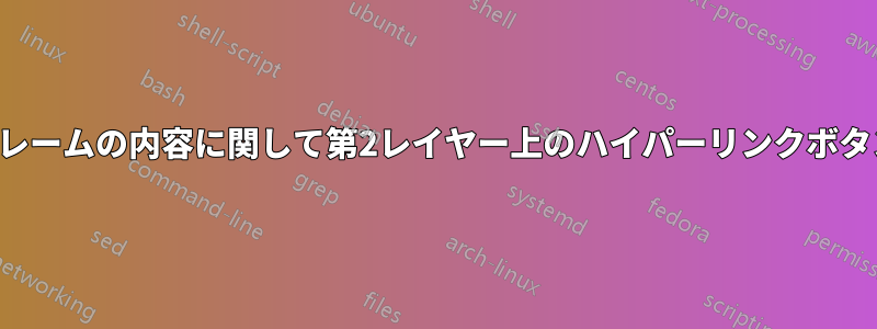 フレームの内容に関して第2レイヤー上のハイパーリンクボタン