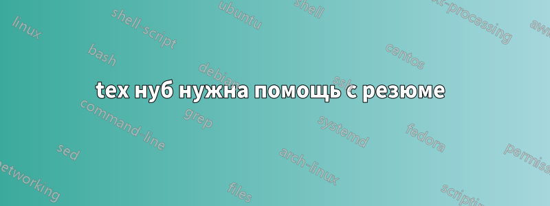 tex нуб нужна помощь с резюме 