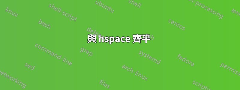 與 hspace 齊平