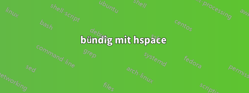 bündig mit hspace