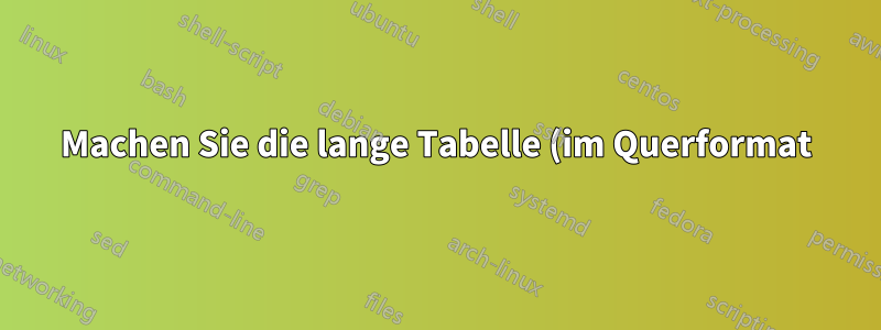 Machen Sie die lange Tabelle (im Querformat) breiter als die Textbreite