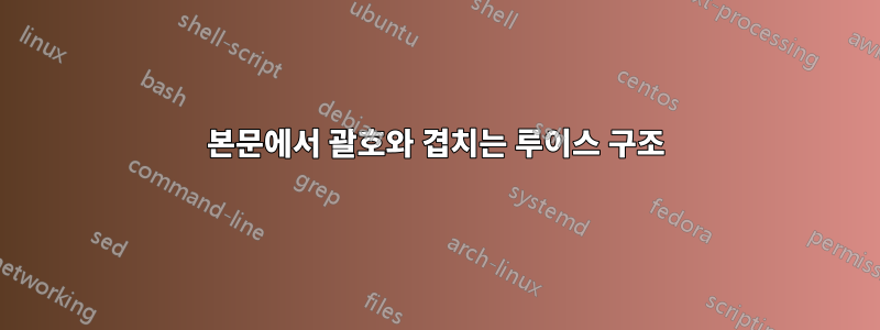 본문에서 괄호와 겹치는 루이스 구조