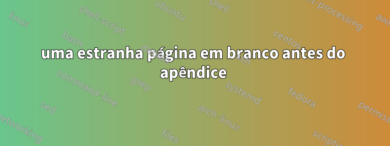 uma estranha página em branco antes do apêndice