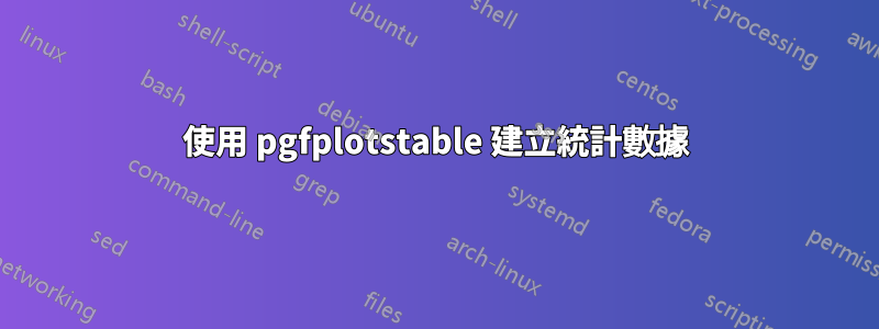 使用 pgfplotstable 建立統計數據