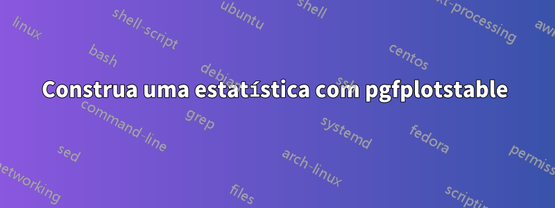 Construa uma estatística com pgfplotstable