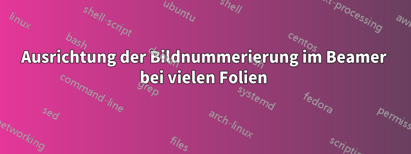 Ausrichtung der Bildnummerierung im Beamer bei vielen Folien