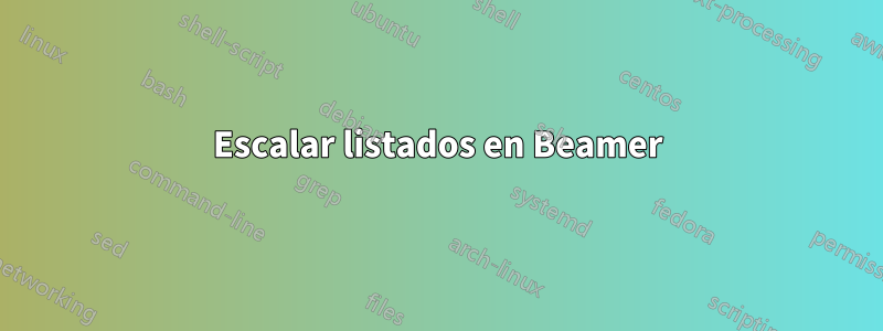 Escalar listados en Beamer