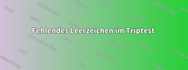 Fehlendes Leerzeichen im Triptest