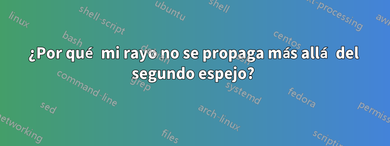 ¿Por qué mi rayo no se propaga más allá del segundo espejo?