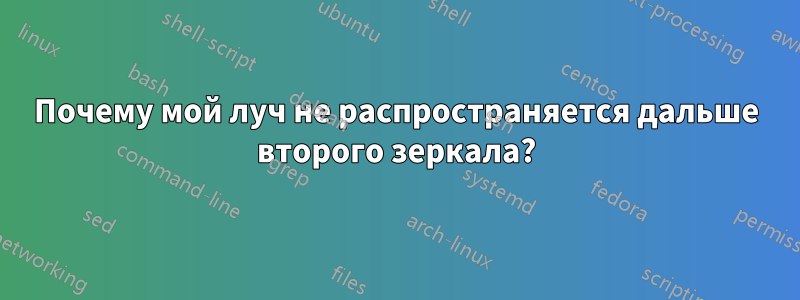 Почему мой луч не распространяется дальше второго зеркала?