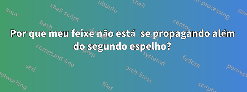 Por que meu feixe não está se propagando além do segundo espelho?