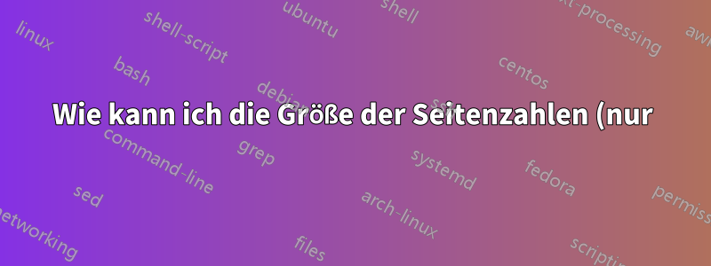 Wie kann ich die Größe der Seitenzahlen (nur) in einer Stildatei anpassen?