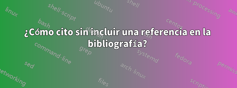 ¿Cómo cito sin incluir una referencia en la bibliografía?